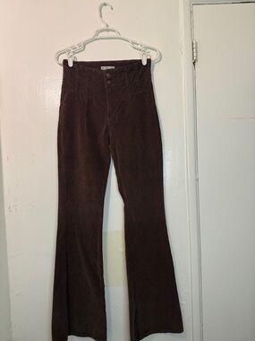 We The Free Free People Brown Corduroy Flare Pull-On Pants Size 26
